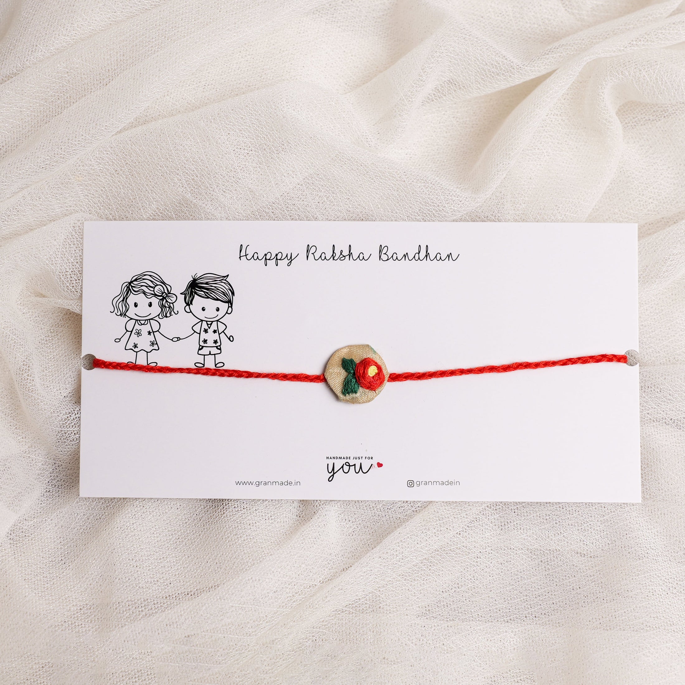 Bloom Hand-embroidered Rakhi