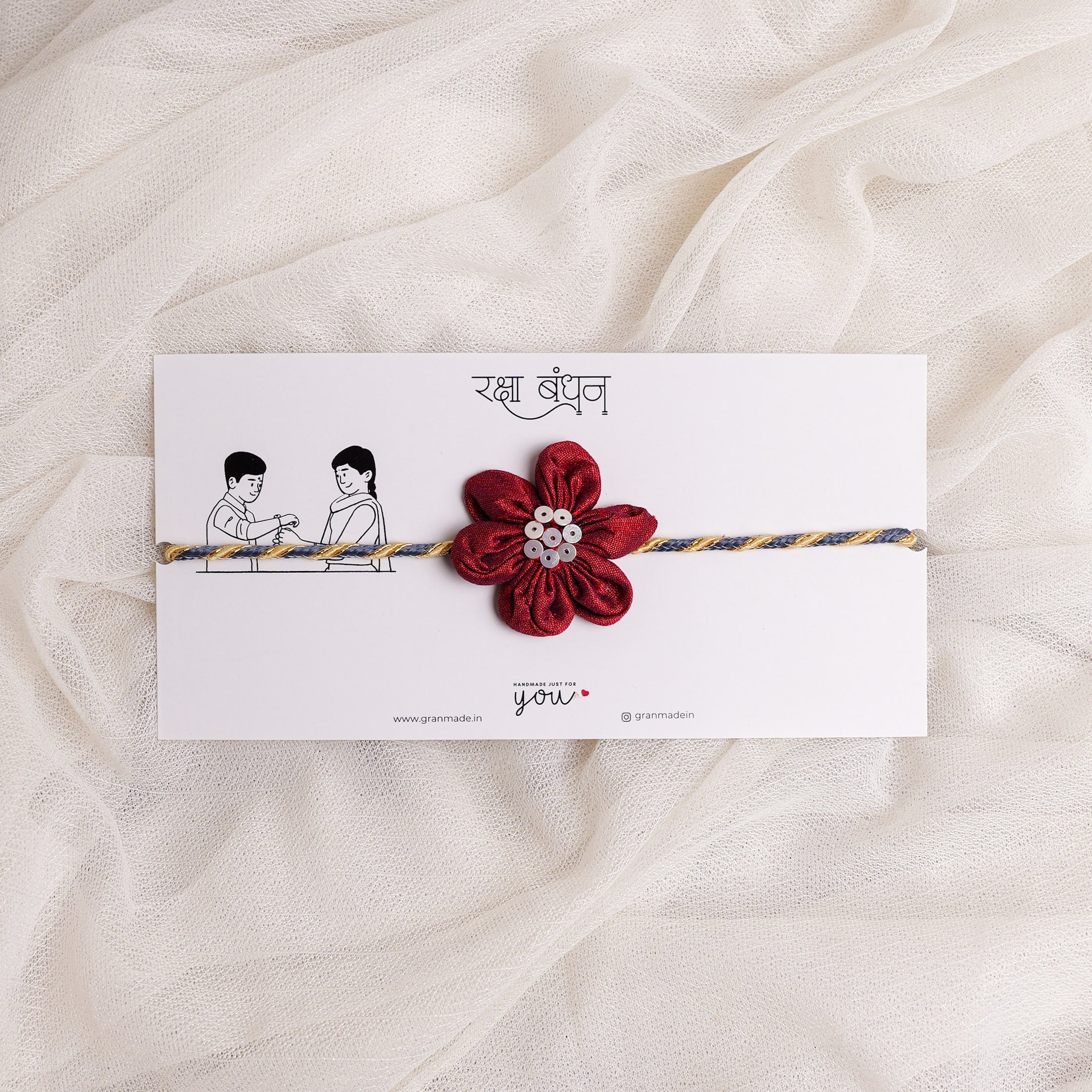 Handmade Rose Rakhi