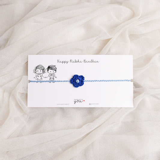 Crochet Daisy Rakhi - Blue