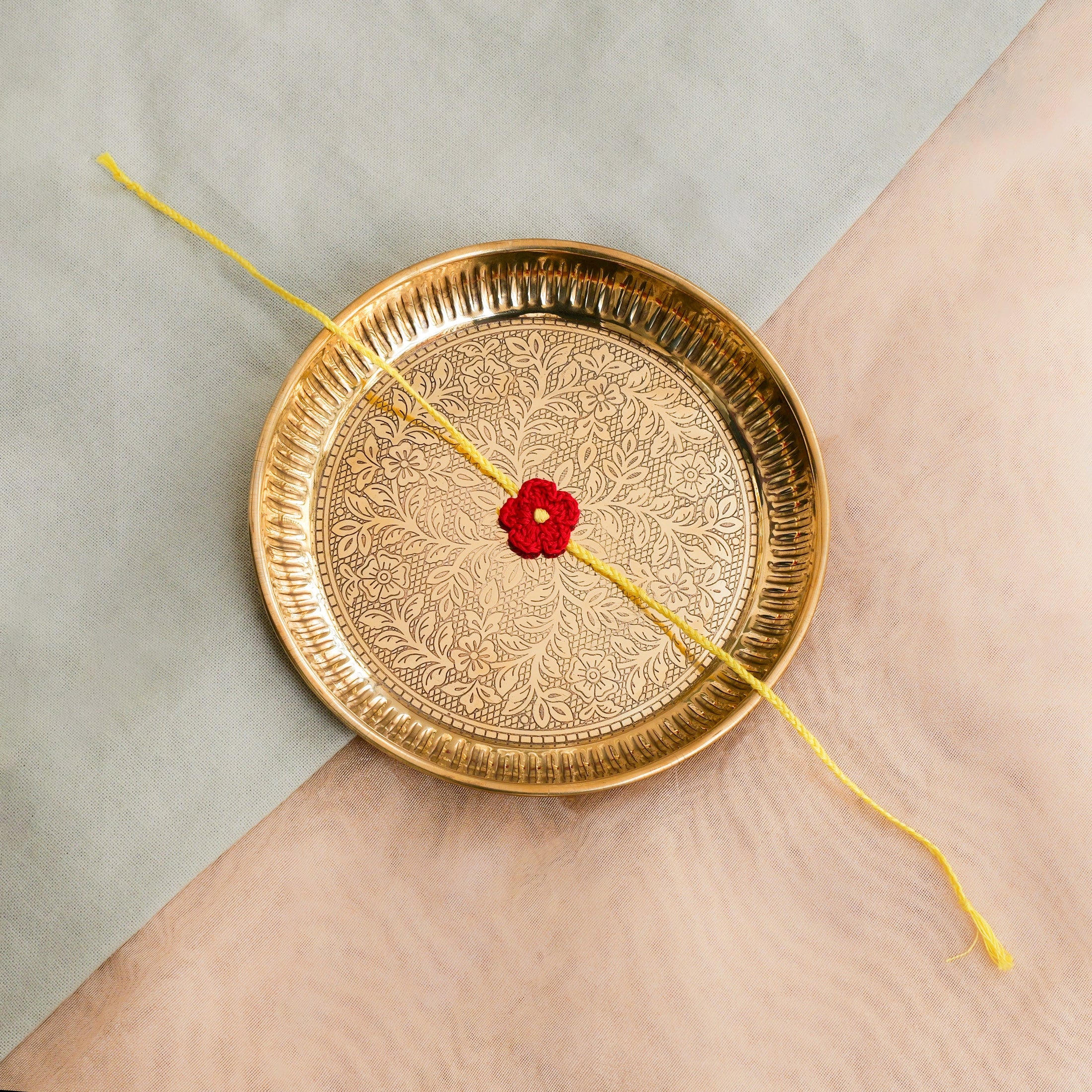 Crochet Daisy Rakhi - Red