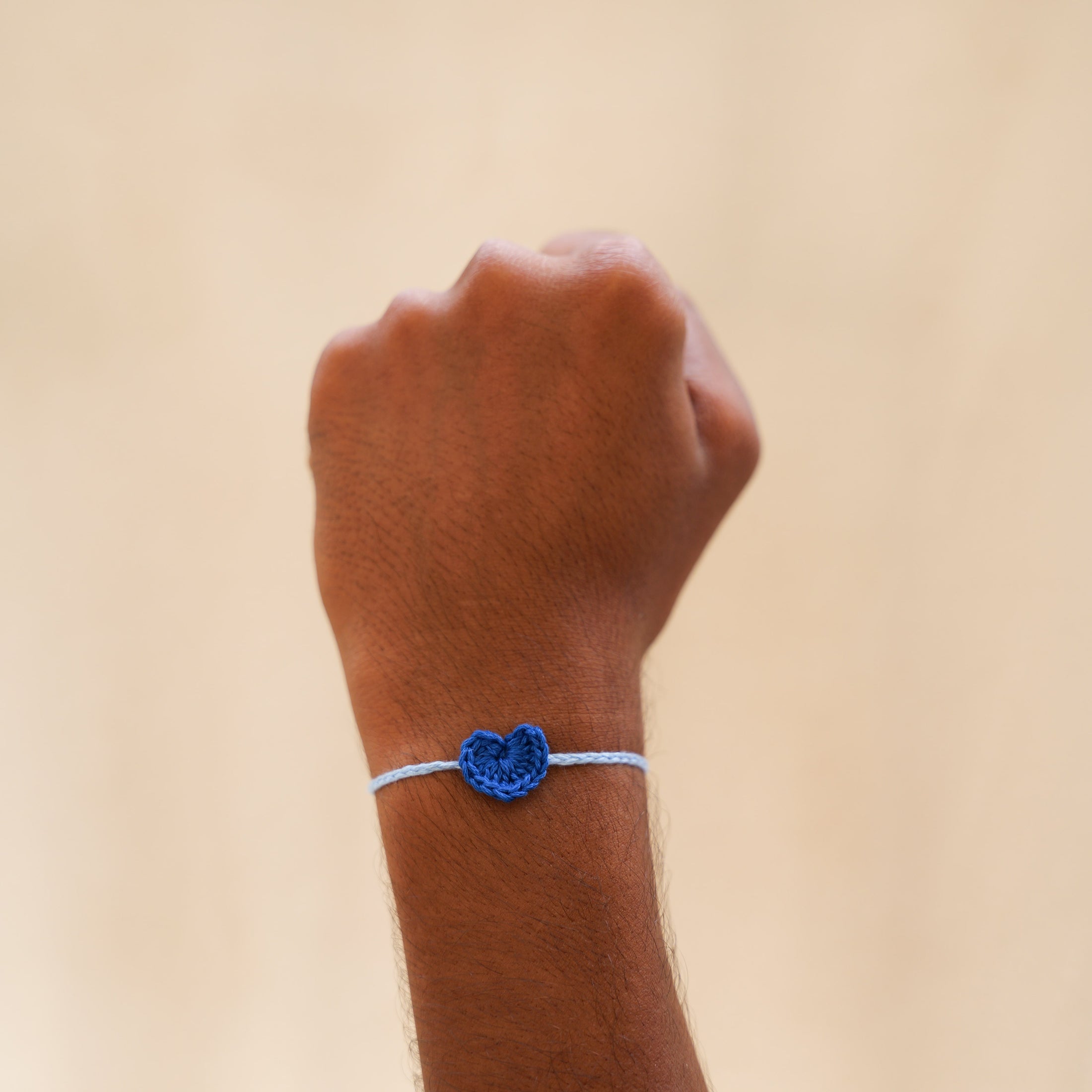 Crochet Heart Rakhi - Blue