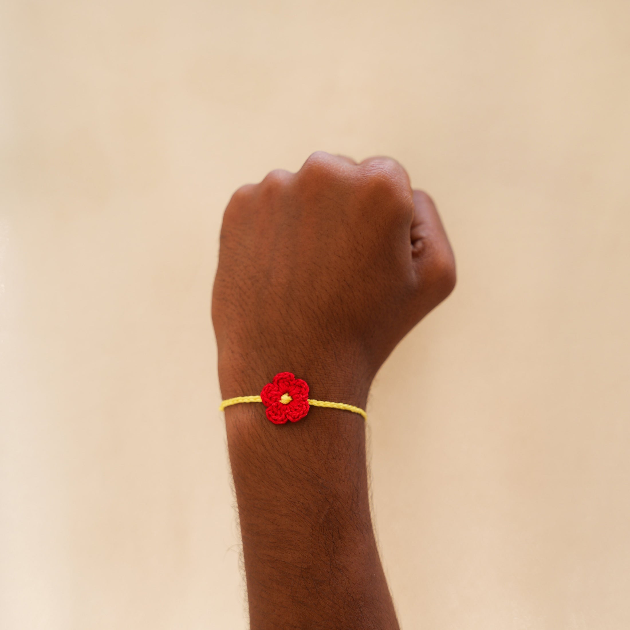 Crochet Daisy Rakhi - Red