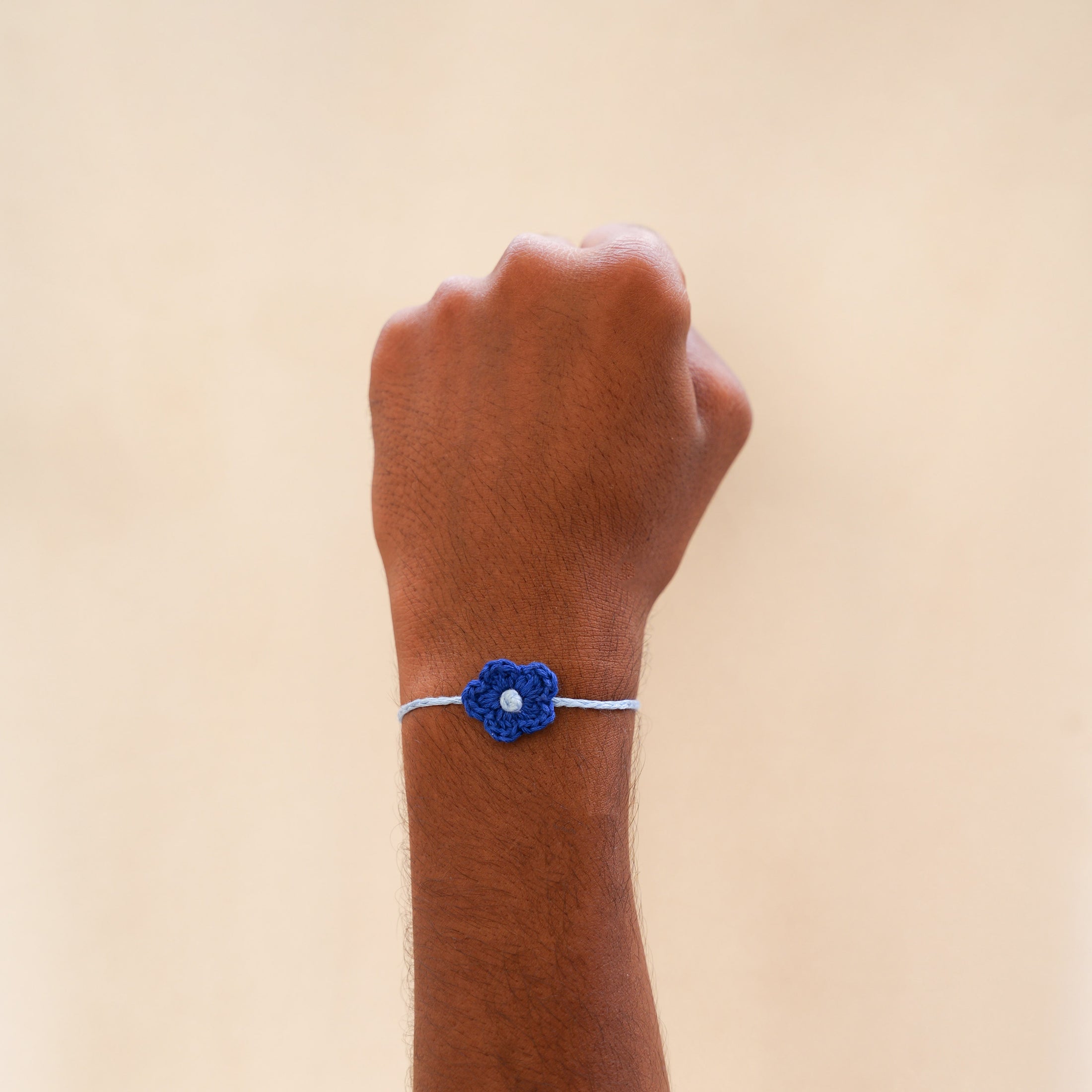 Crochet Daisy Rakhi - Blue