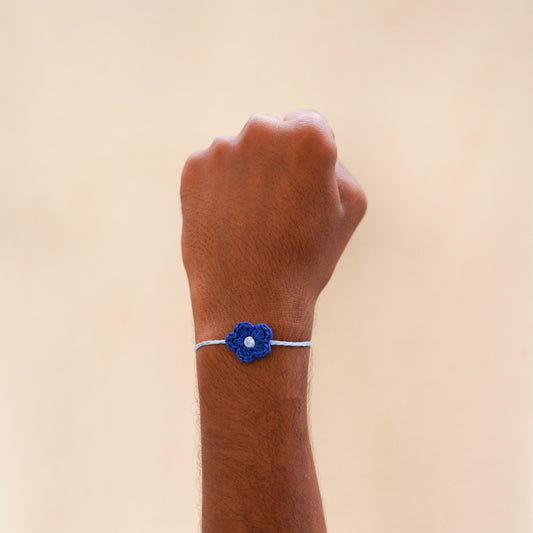 Crochet Daisy Rakhi - Blue