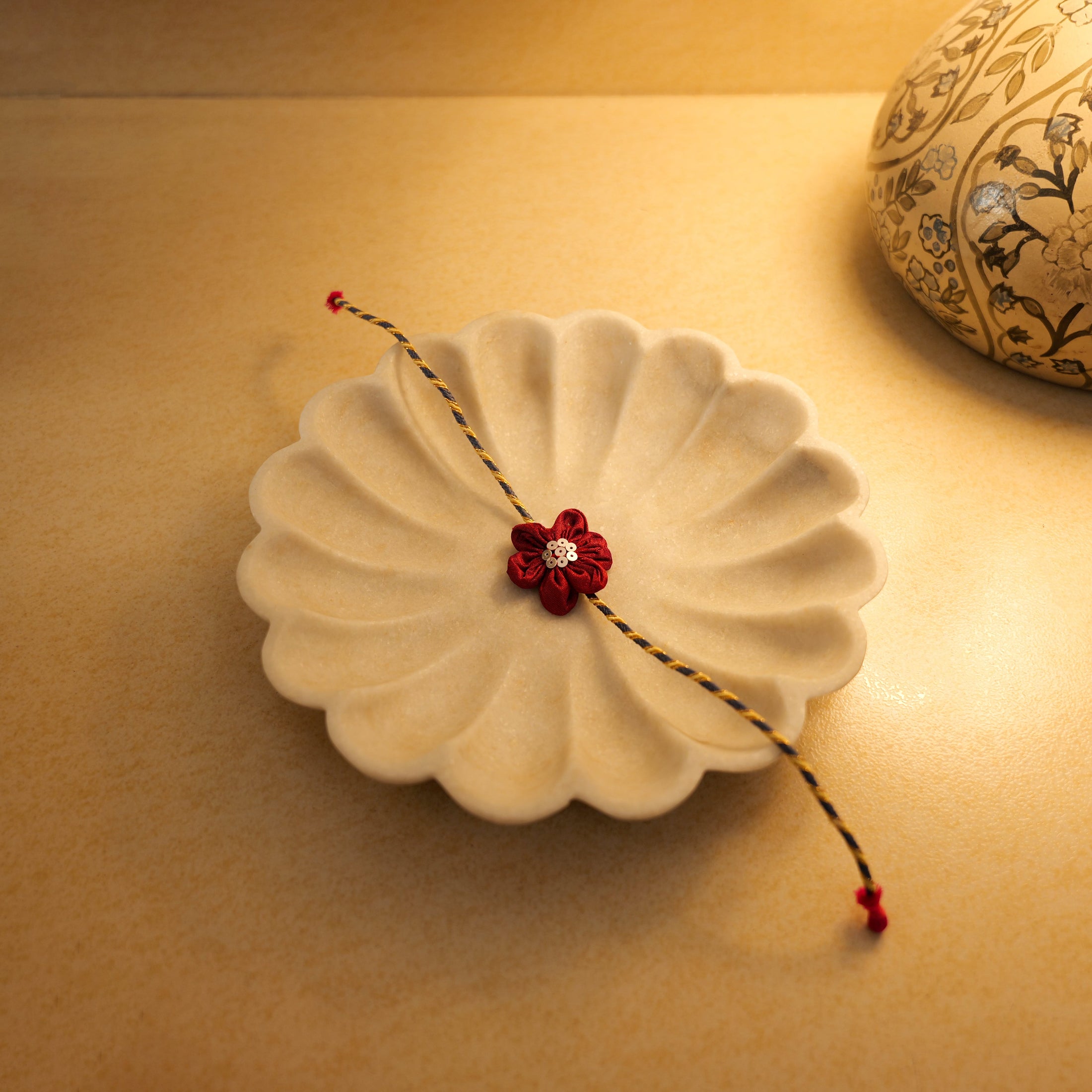 Handmade Phool Rakhi- Maroon