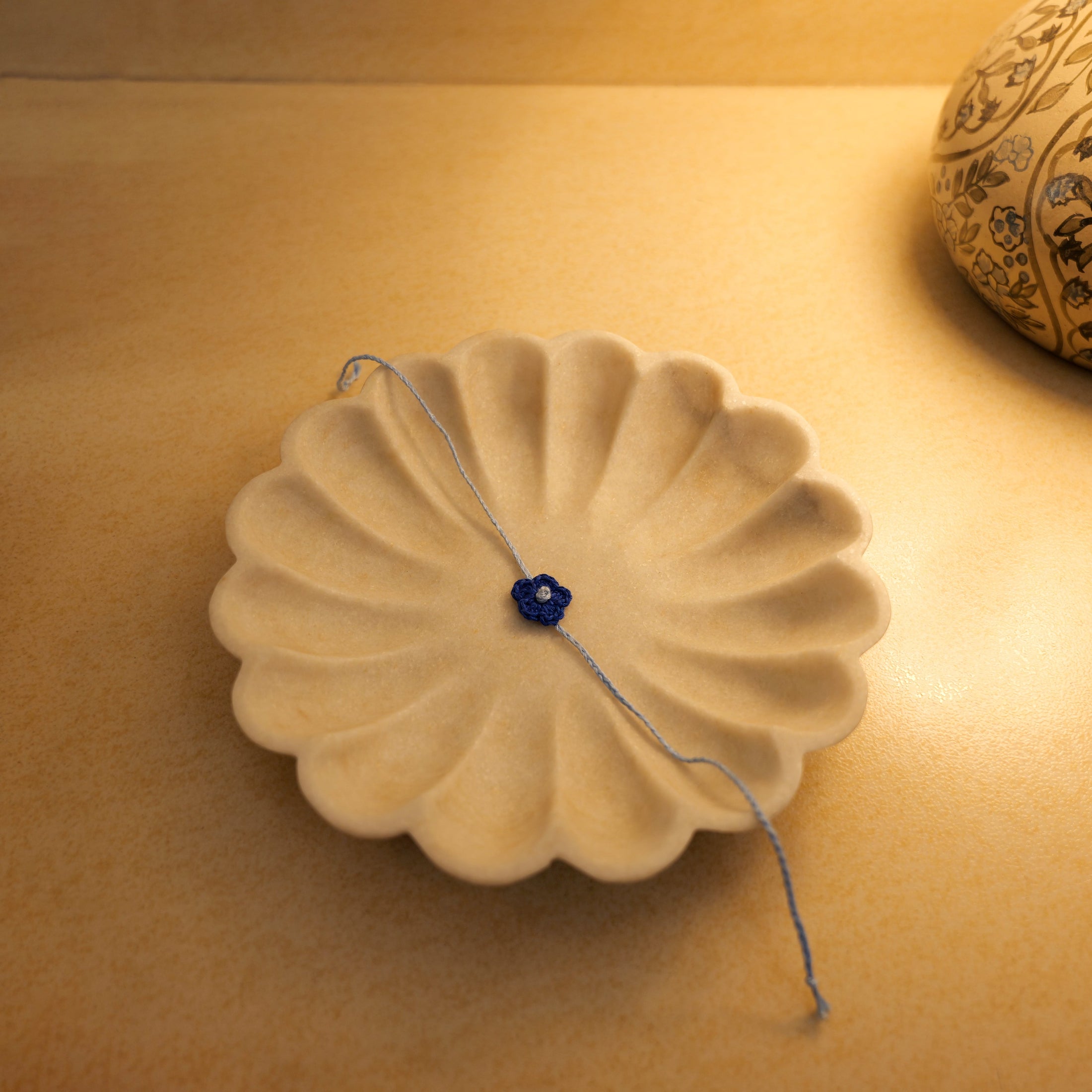 Crochet Daisy Rakhi - Blue