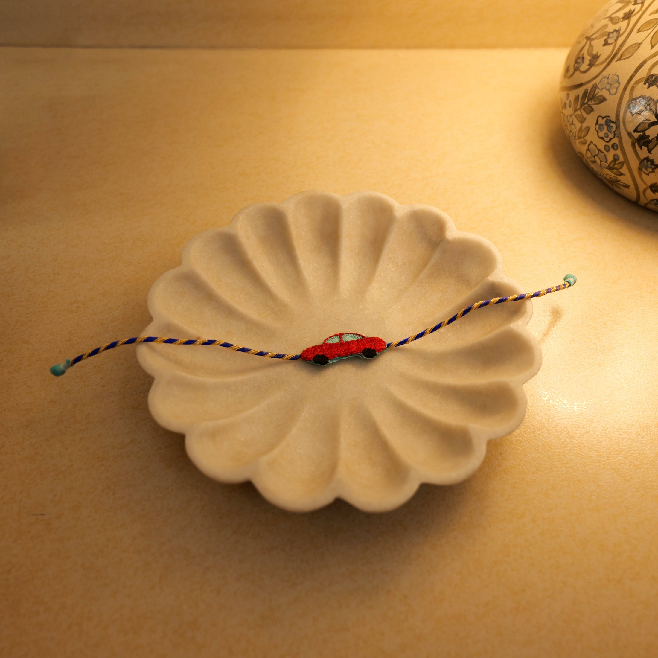 Handmade Red Car Rakhi for kids