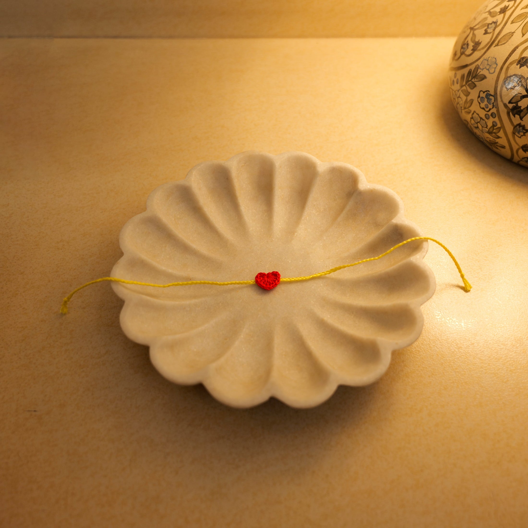 Crochet Heart Rakhi - Red