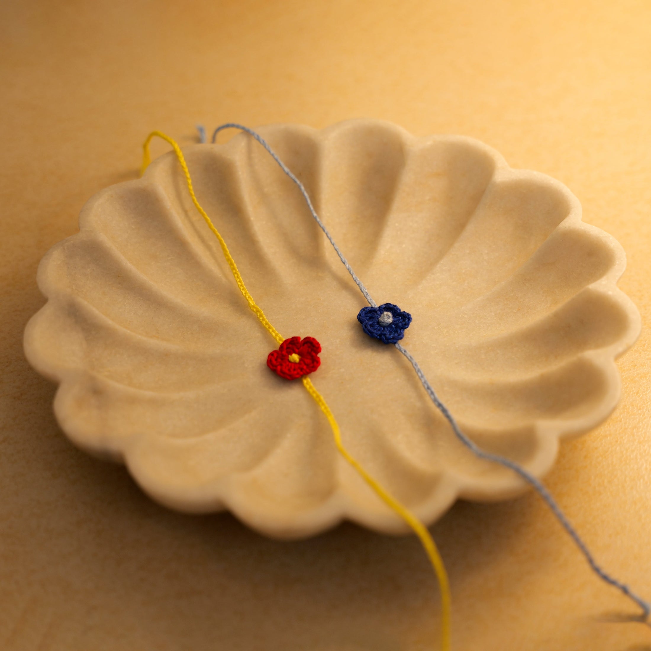 Crochet Daisy Rakhi set of 2