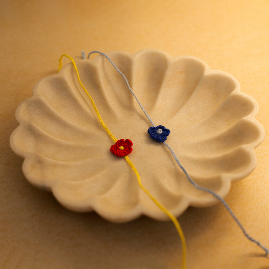Crochet Daisy Rakhi set of 2