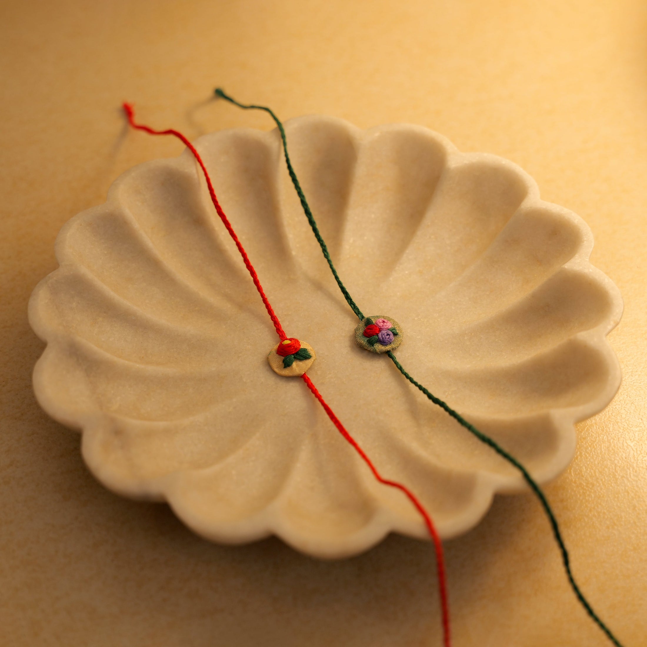 Hand-embroidered Rakhi set of 2