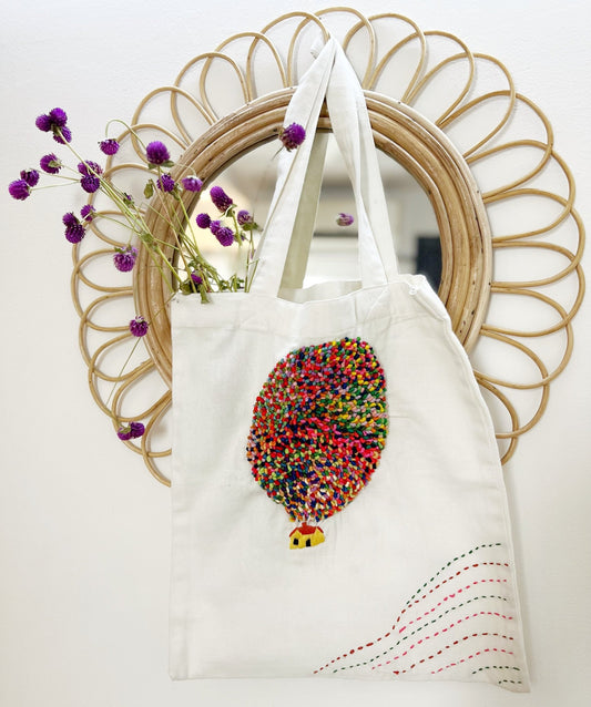 Adventure is out there! Hand - embroidered Tote Bag - Granmade