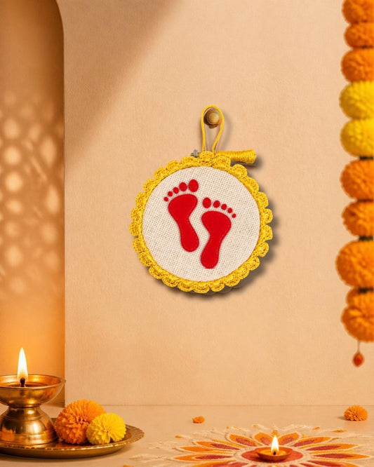 Crochet Laxmi Charan Wall Art with Easel Stand