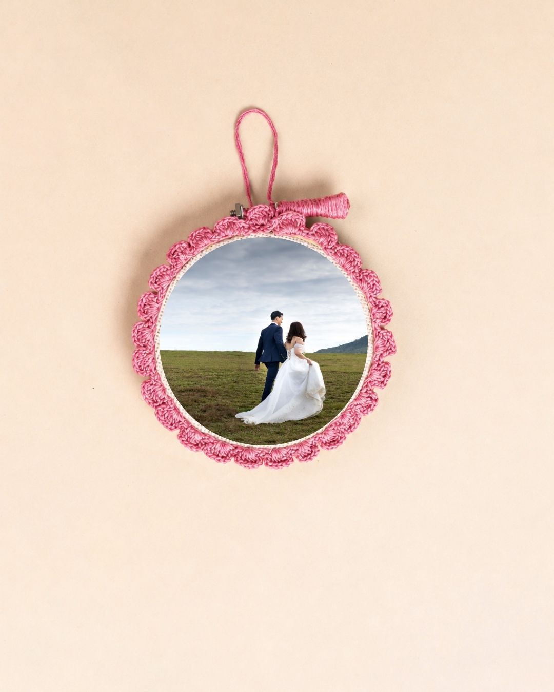 Crochet Border Mini Frame- Pink