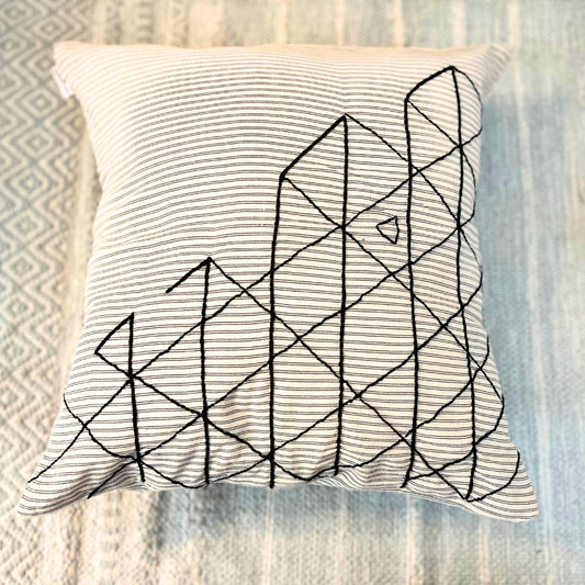 'Lagom' Nordic Hand embroidered cushion cover - Granmade