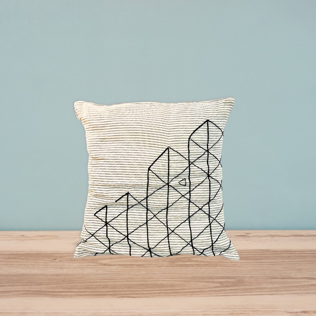 'Lagom' Nordic Hand embroidered cushion cover - Granmade