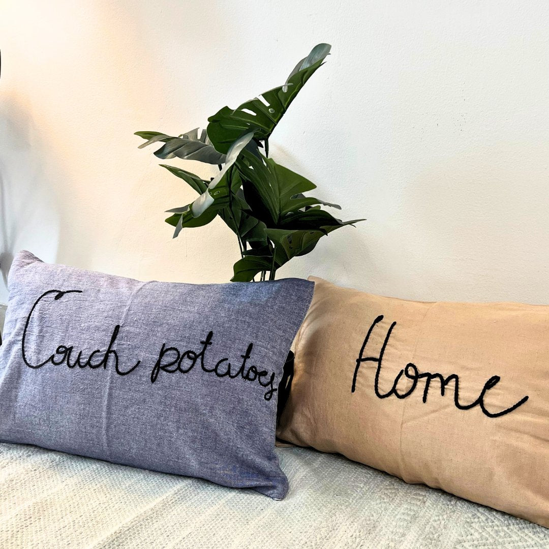 'Little Things' Hand embroidered Cushion Covers (set of 2) - Granmade