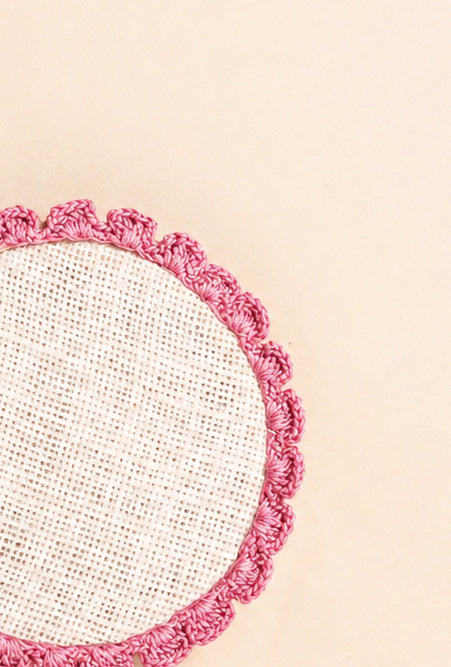 Crochet Border Mini Frame- Pink