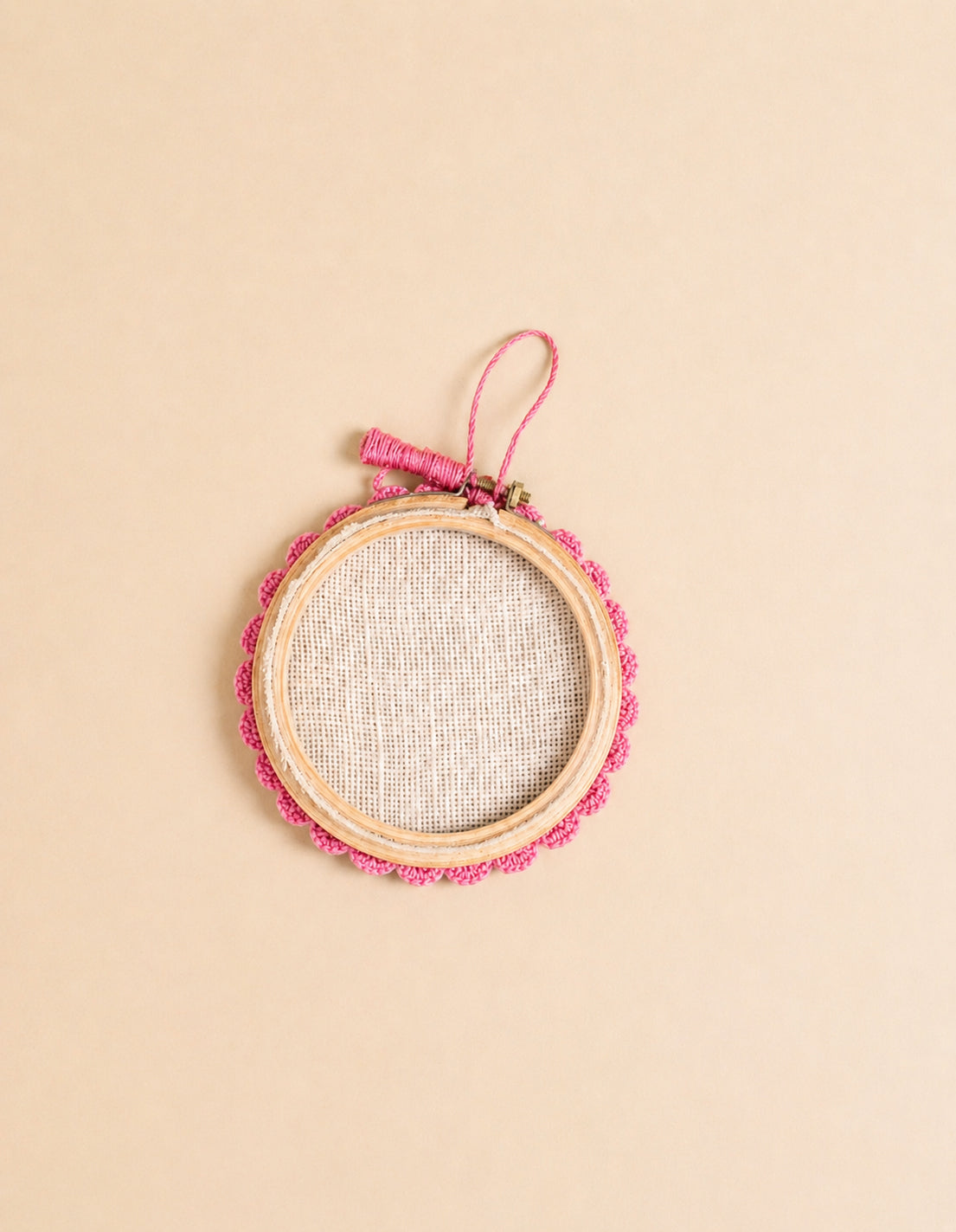 Crochet Border Mini Frame- Pink