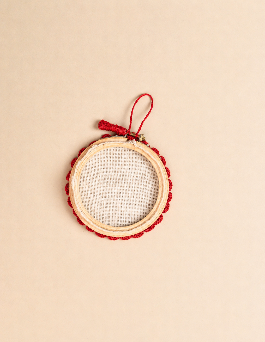 Crochet Border Mini Frame- Red